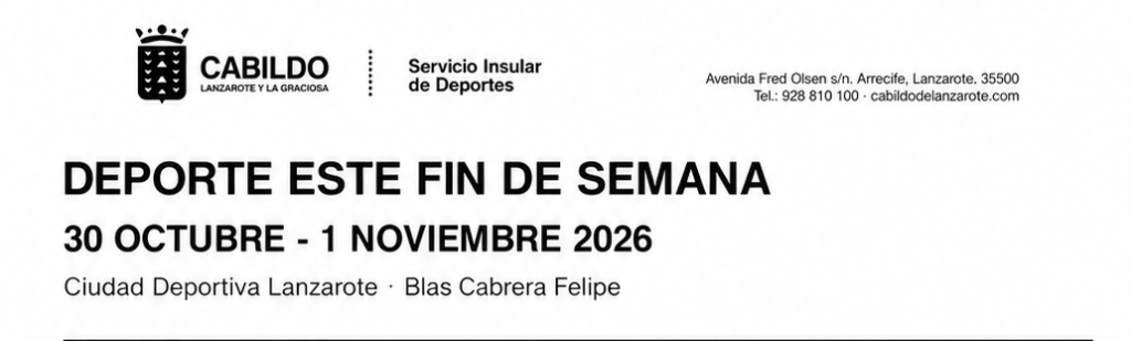 Partidos del 30 de octubre al 1 de noviembre en la Ciudad Deportiva Lanzarote - Blas Cabrera Felipe